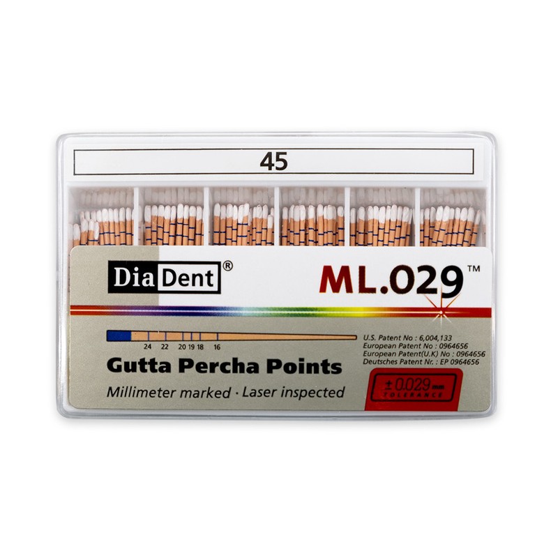 DiaDent Gutaperčové Čepy ML.029 02Taper ISO45 120ks