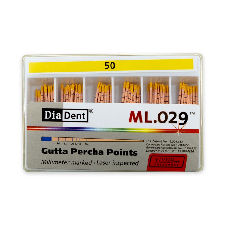 DiaDent Gutaperčové Čepy ML.029 02Taper ISO50 120ks