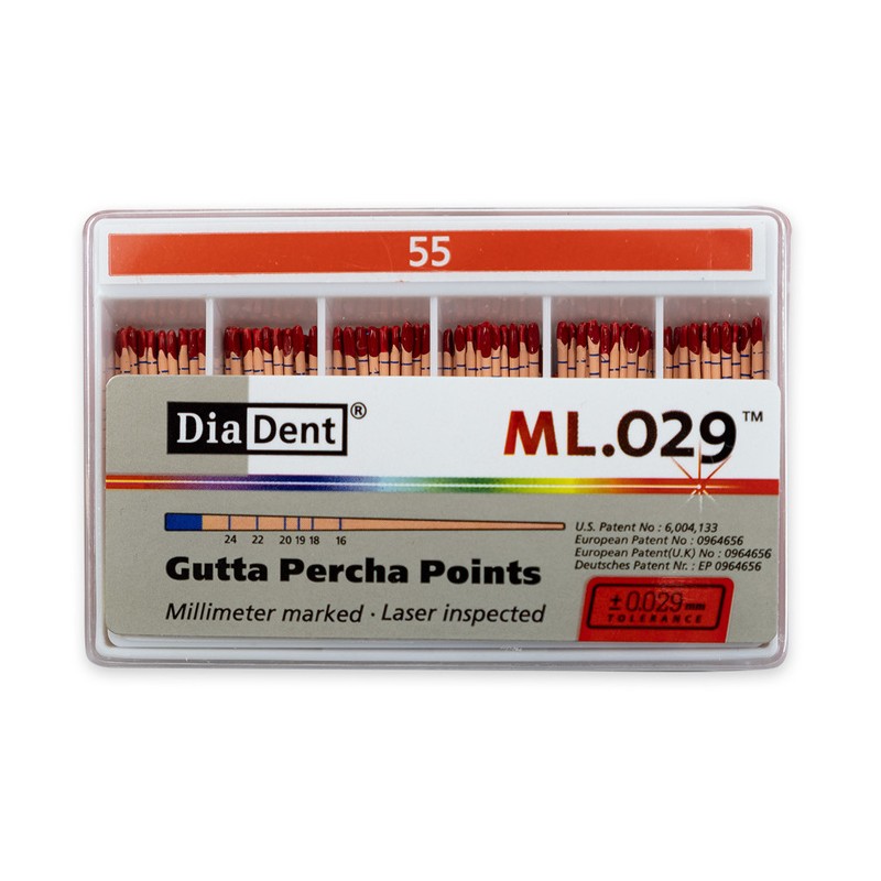 DiaDent Gutaperčové Čepy ML.029 02Taper ISO55 120ks