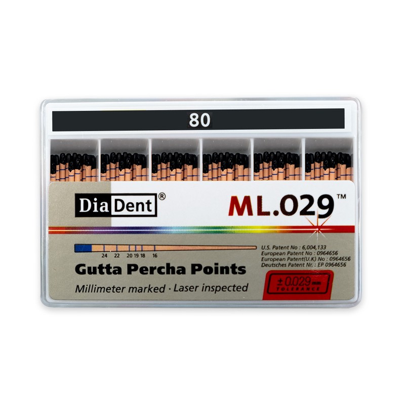 DiaDent Gutaperčové Čepy ML.029 02Taper ISO80 120ks