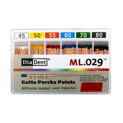 DiaDent Gutaperčové Čepy ML.029 02Taper ISO45-80 120ks