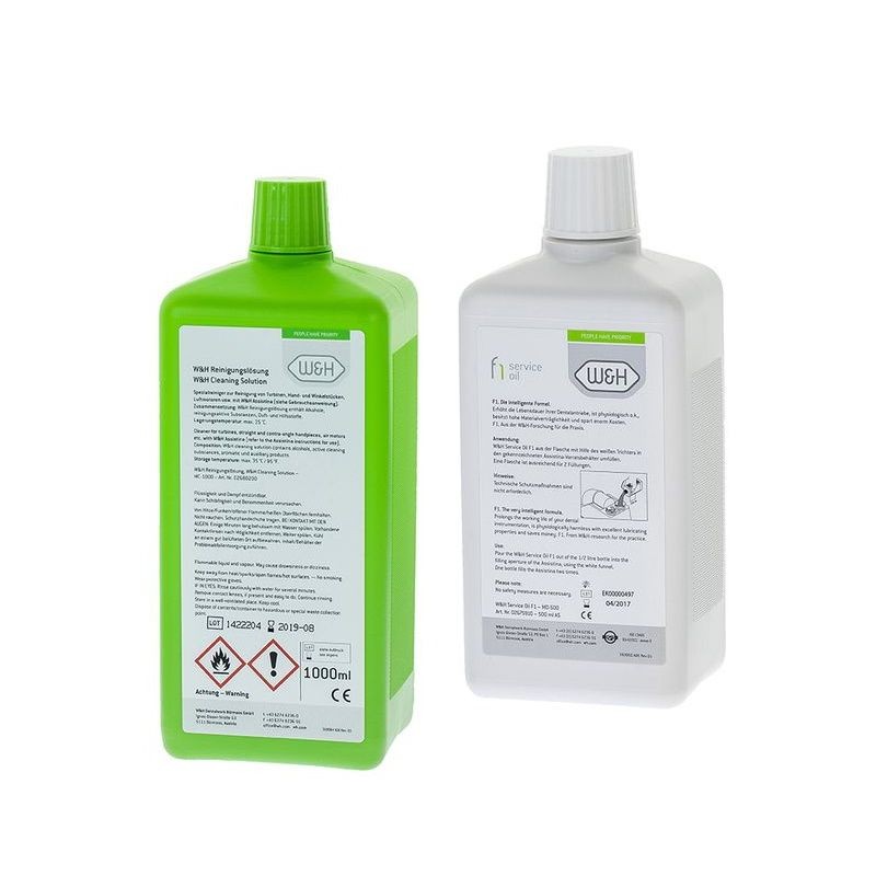 W&H Service Oil F1 MD 500ml + Cleaning Liquid MC 1000ml 1bal