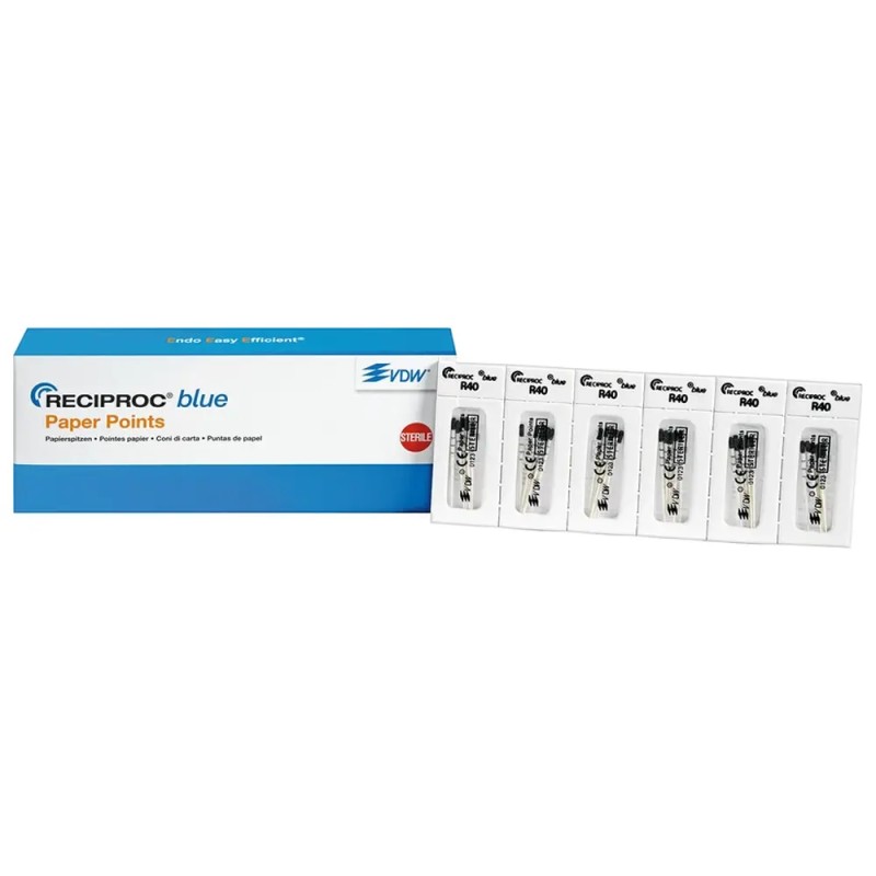 VDW RECIPROC® Blue Papírové Čepy ISO 040 Černá 180ks