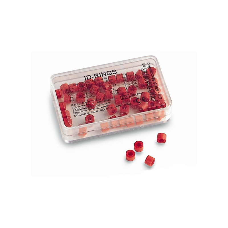 Polydentia ID-Rings Kroužky Červené 50ks