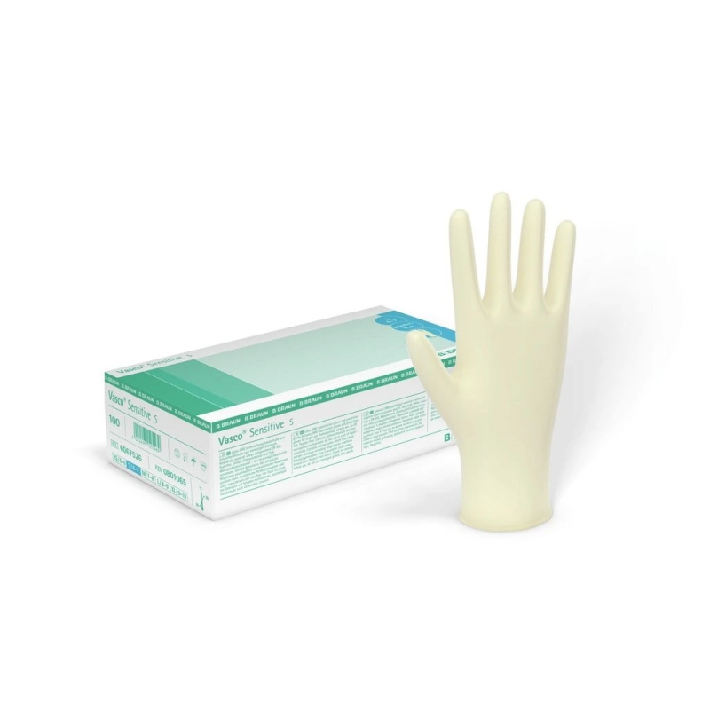 B. BRAUN Vasco® Sensitive Latexové Rukavice bez Pudru XS 100ks
