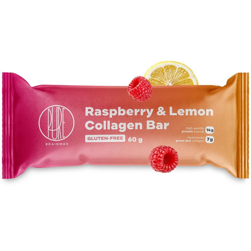 BRAINMARKET BrainMax Pure Raspberry & Lemon Collagen Bar (60g) 1bal