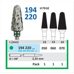 HORICO Fréza Tvrdokovová HP 194 Zelená Hrubá ISO 060 1ks
