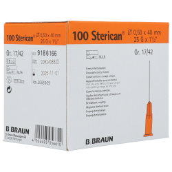 B. BRAUN Sterican Injekční Jehly Luer Oranžová 25G (0,5x40mm) 100ks