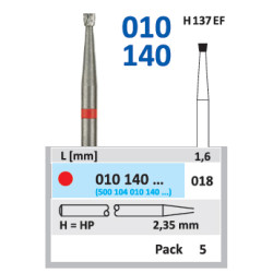 HORICO HM Fréza HP 010 Červená Jemná 1,6mm  ISO 018 1ks