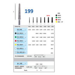 HORICO Diamantový Brousek FG 199C ISO 012 Zakulacený Kónus Jemný Červená 5ks