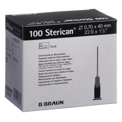 B. BRAUN Sterican Injekční Jehly Luer Černá 22G (0,7x40mm) 100ks
