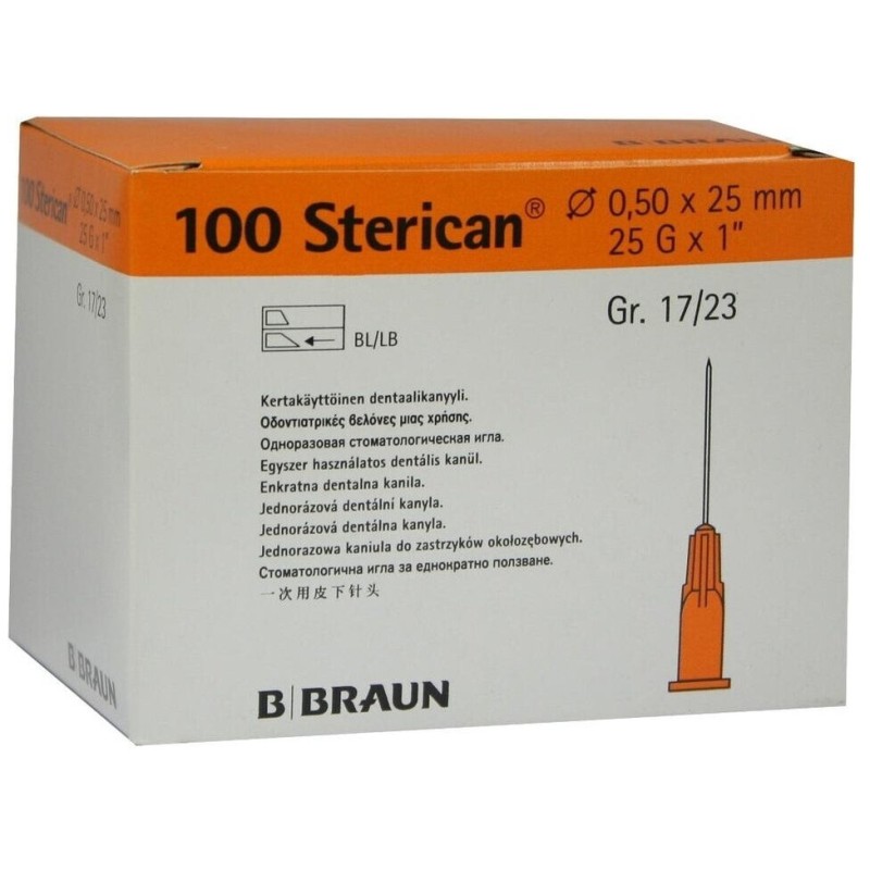 B. BRAUN Sterican Injekční Jehly Luer Oranžová 25G (0,5x25mm) 100ks
