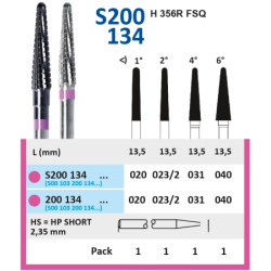 HORICO Fréza Tvrdokovová Kónus Zakulacený ISO 020 Růžová Jemná 1ks