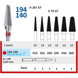 HORICO Fréza Tvrdokovová HP 194 ISO 045 Červená Jemná 1ks