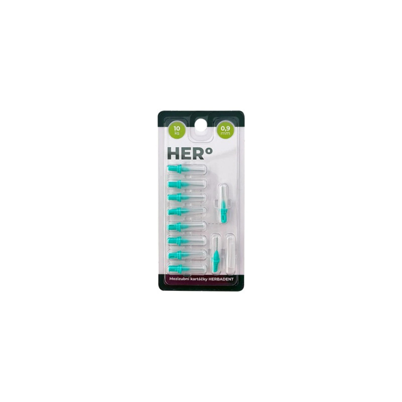 HERBADENT HERo ELECTRA Mezizubní Kartáček Doplńkové Balení 0,9mm Zelená 10ks