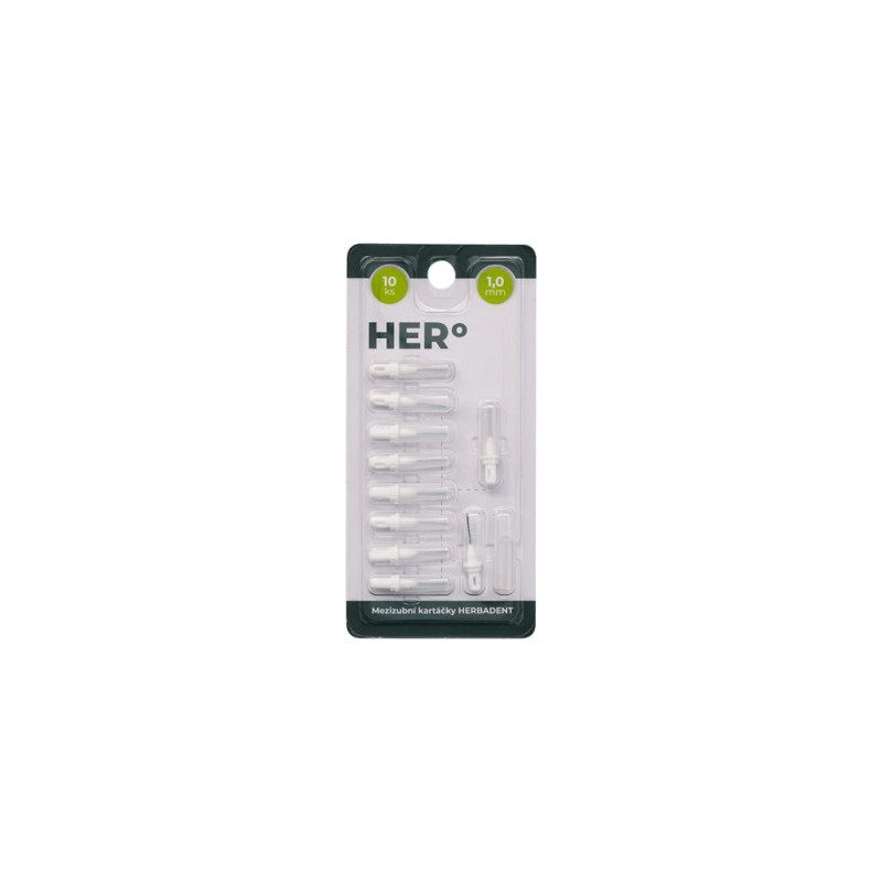 HERBADENT HERo ELECTRA Mezizubní Kartáček Doplńkové Balení 1,0mm Bílá 10ks