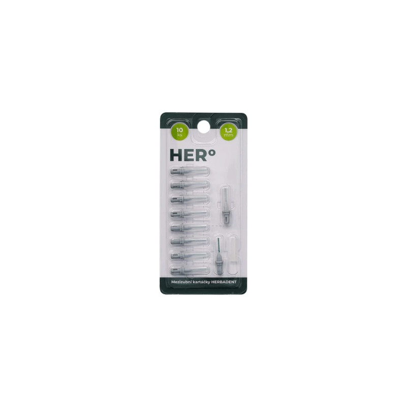 HERBADENT HERo ELECTRA Mezizubní Kartáček Doplńkové Balení 1,2mm Šedá 10ks