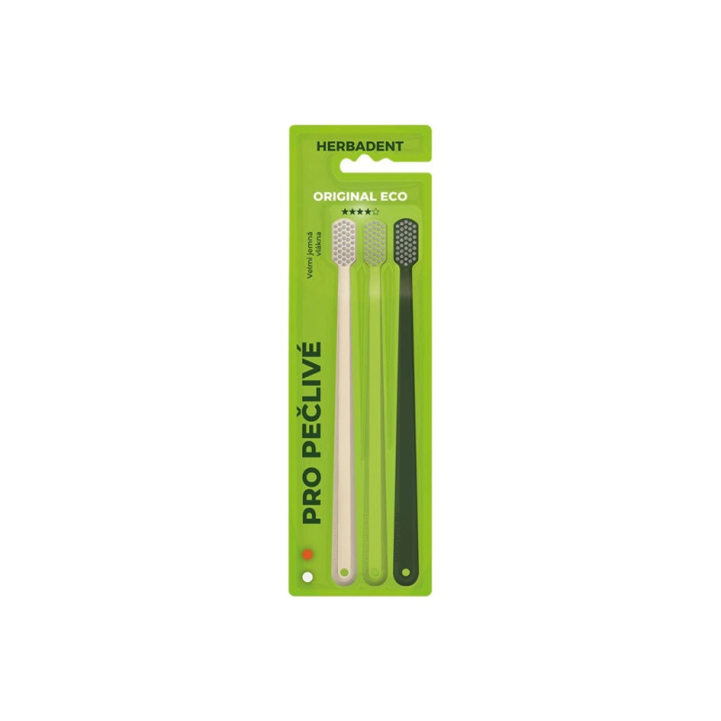 HERBADENT ORIGINAL ECO 4 Zubní Kartáček Velmi Jemná Vlákna Blistr 3ks