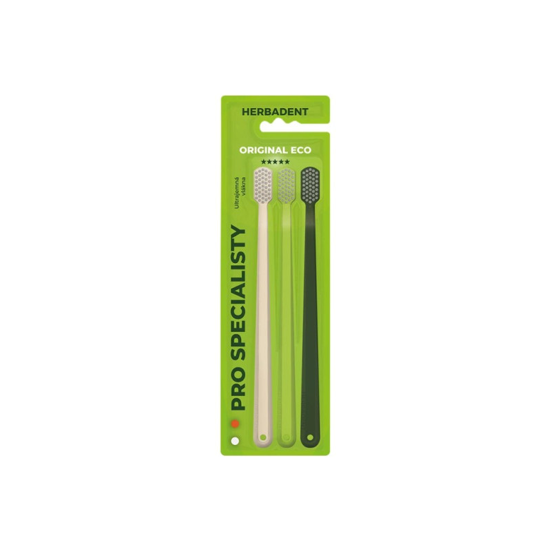 HERBADENT ORIGINAL ECO 5 Zubní Kartáček Ultra Jemná Vlákna Blistr 3ks