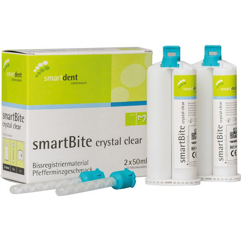 smartdent SmartBite Registrát Skusu Crystal Clear Máta Dvojitá Kartuše 50ml 2ks