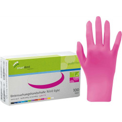 smartdent smart Nitrilové Rukavice Light Bez Pudru Magenta M 100ks