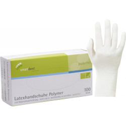 smartdent Smart Polymer Latexové Rukavice bez Pudru L Bílá 100ks