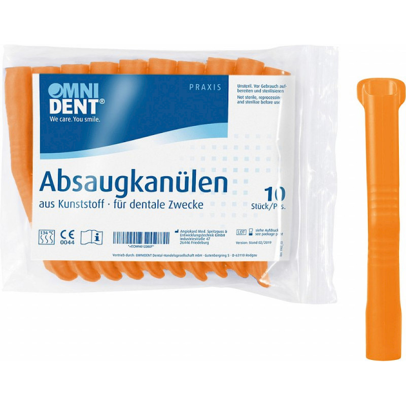 OMNIDENT Odsávací Kanyly Oranžová 10ks