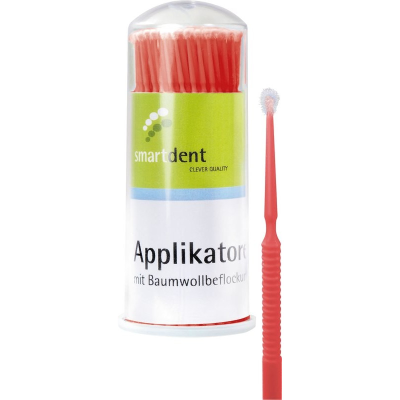 smartdent Mikroaplikátory Fine Červená 100ks 4+1 Zdarma