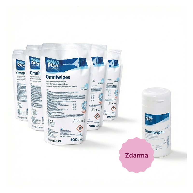 OMNIDENT Omniwipes Neutral Refill 100ks 5+ Dóza na ubrousky zdarma