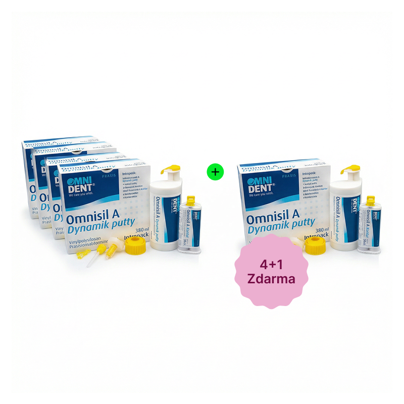 OMNIDENT Omnisil A Dynamik Putty Shore-A 65 380ml 1bal 4+1 Zdarma