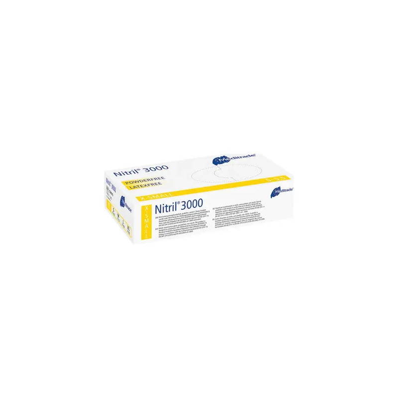 Meditrade Nitrile®3000 Rukavice Bez Pudru XS Bílá 100ks