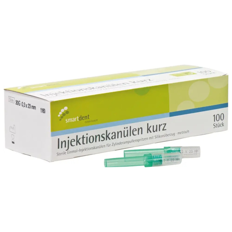 smartdent Injekční Kanyly 0,3 x 23mm Zelená 100ks
