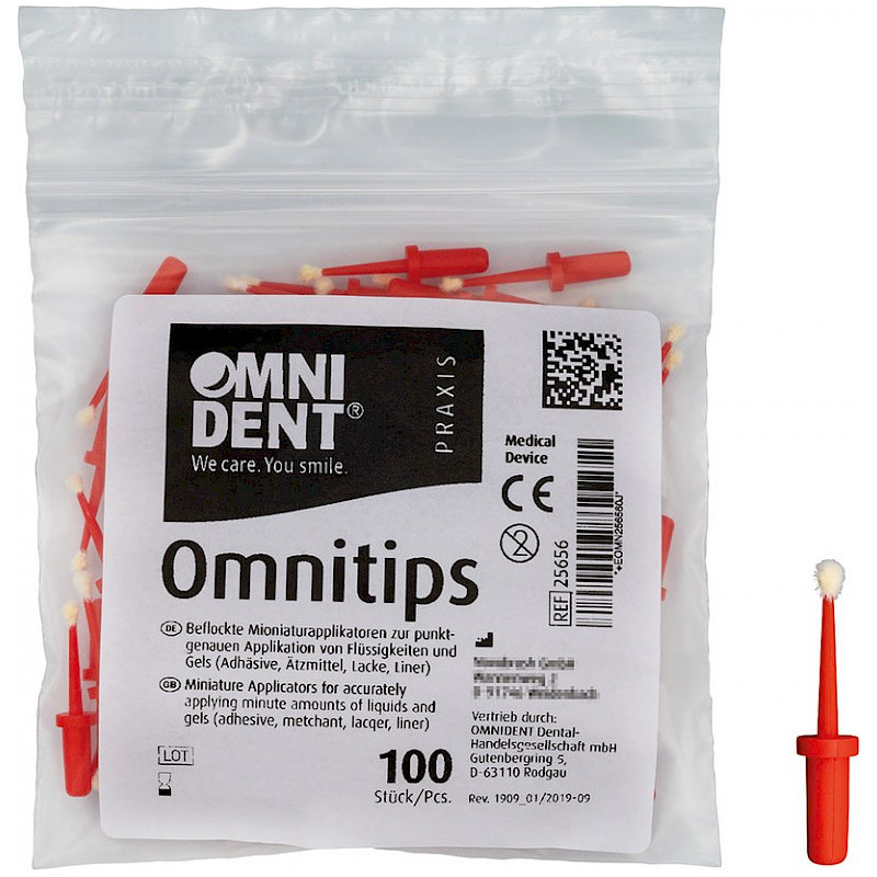 OMNIDENT Omnitips Červená 100ks