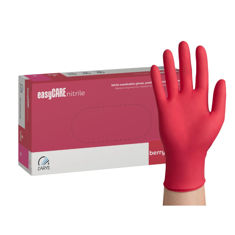 easyCARE Nitrile Rukavice Malinová L 100ks