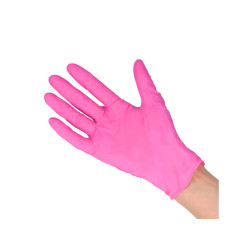 easyCARE Nitrile Rukavice Tmavá Růžová L 100ks