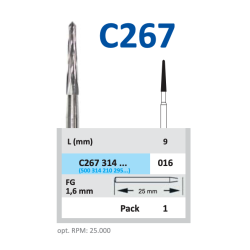 HORICO Fréza Tvrdokovová FG C267 ISO 016 Torpédo 1ks