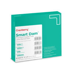 Cranberry Smart Dam Latex Kofferdam Medium 15x15cm Máta Zelená 36ks