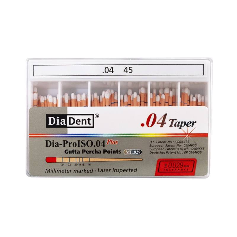 DiaDent Gutaperčové Čepy Dia-Pro ML.029 04Taper ISO45 60ks