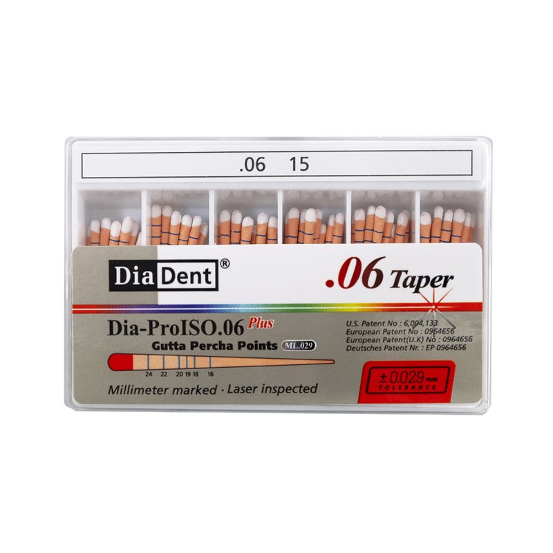 DiaDent Gutaperčové Čepy Dia-Pro ML.029 06Taper ISO15 60ks