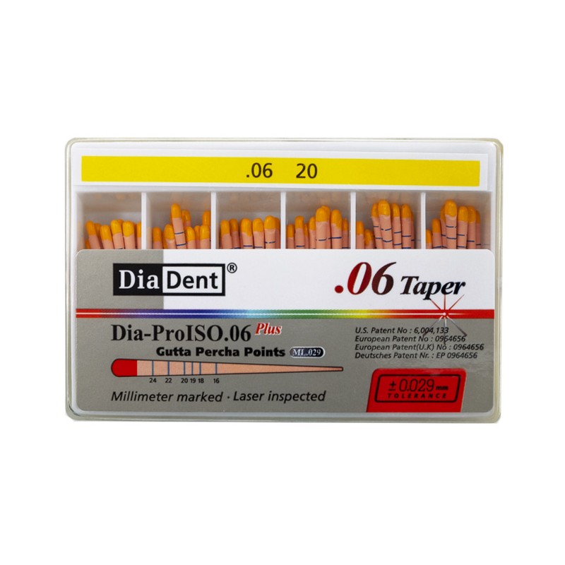 DiaDent Gutaperčové Čepy Dia-Pro ML.029 06Taper ISO20 60ks