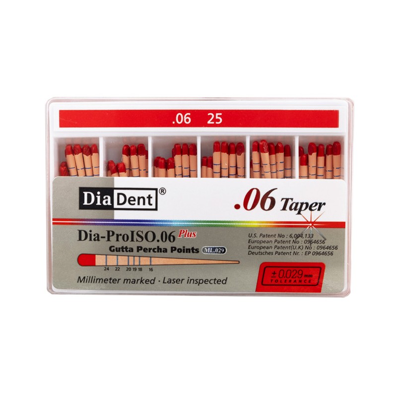 DiaDent Gutaperčové Čepy Dia-Pro ML.029 06Taper ISO25 60ks