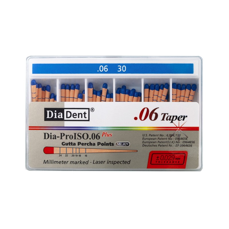 DiaDent Gutaperčové Čepy Dia-Pro ML.029 06Taper ISO30 60ks
