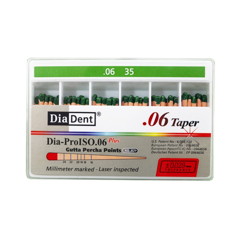 DiaDent Gutaperčové Čepy Dia-Pro ML.029 06Taper ISO35 60ks