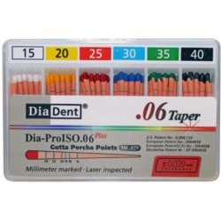 DiaDent Gutaperčové Čepy Dia-Pro ML.029 06Taper Sortiment ISO15-40 60ks