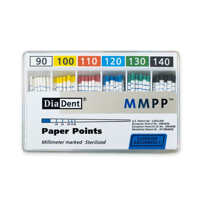 DiaDent Papírové Čepy MMPP 02Taper Sortiment ISO90-140 200ks