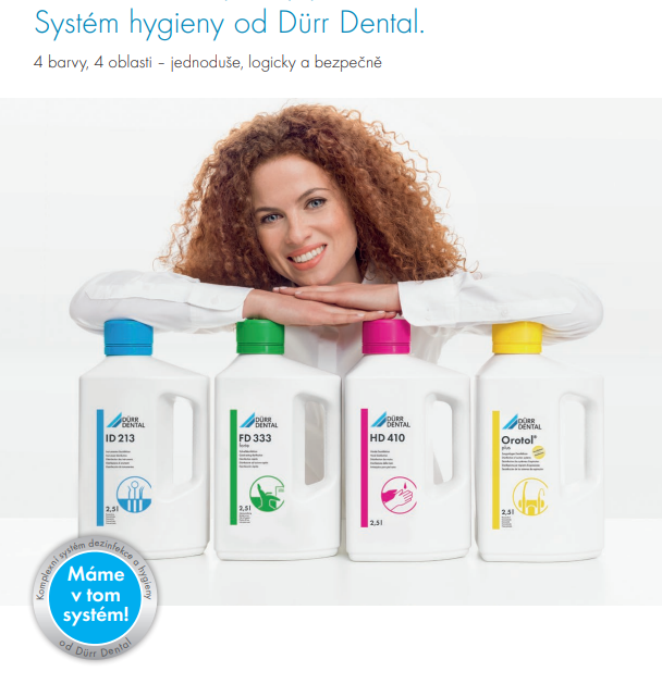 Systém hygieny DÜRR DENTAL: 4 barvy, 4 oblasti, 100% bezpečí v ordinaci